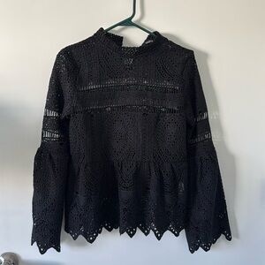 Boohoo peplum top with bell sleeve